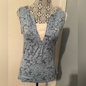 🌹5 for $50🌹croft & barrow Light Blue Floral Lace-Print Sleeveless Tee